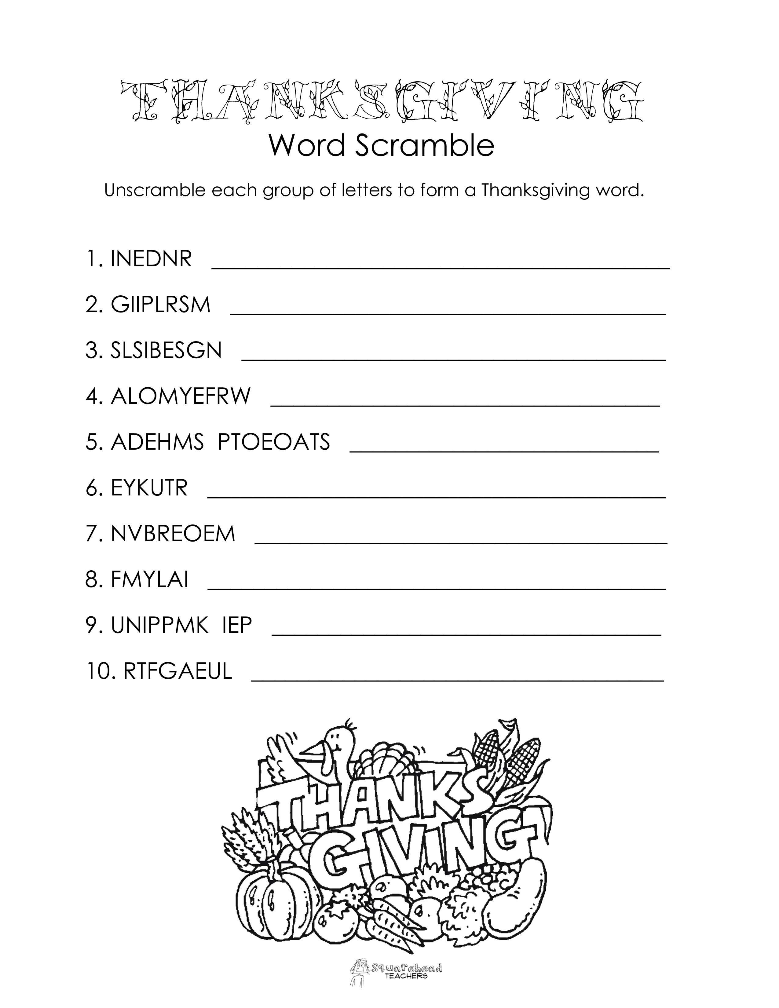 food-word-scramble-printable