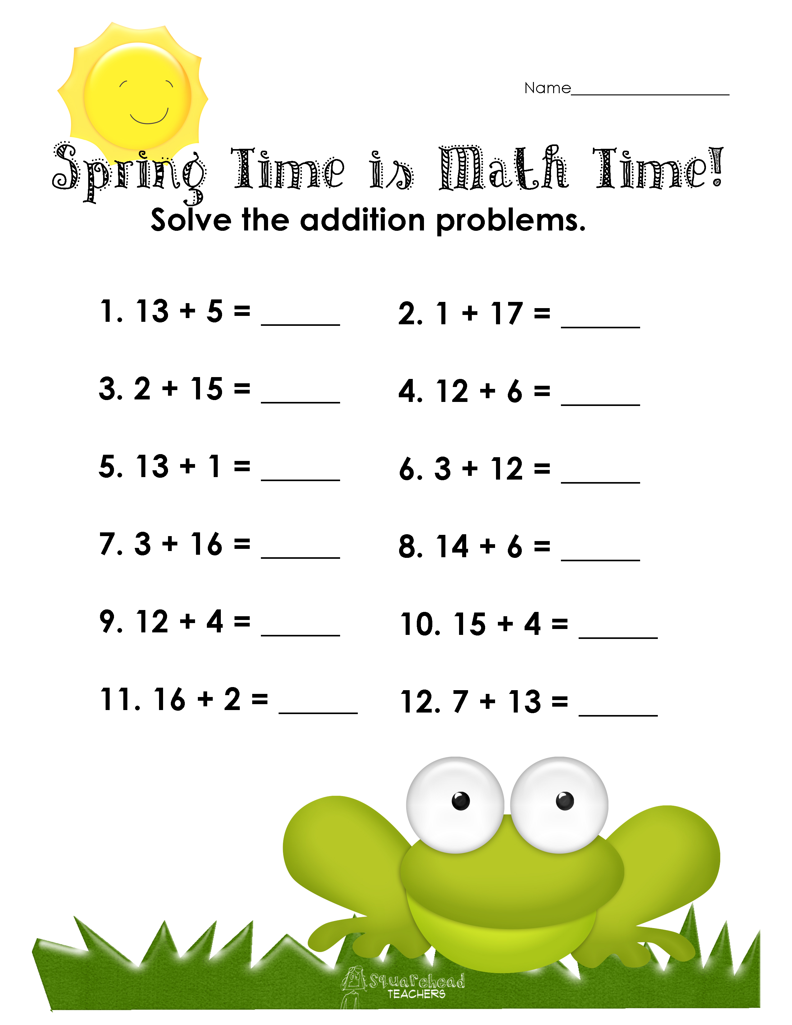 Multiplication Spring Math Worksheet