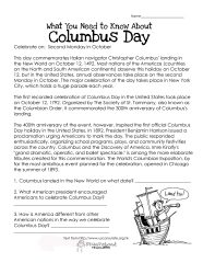 Columbus Day free Worksheet Squarehead Teachers