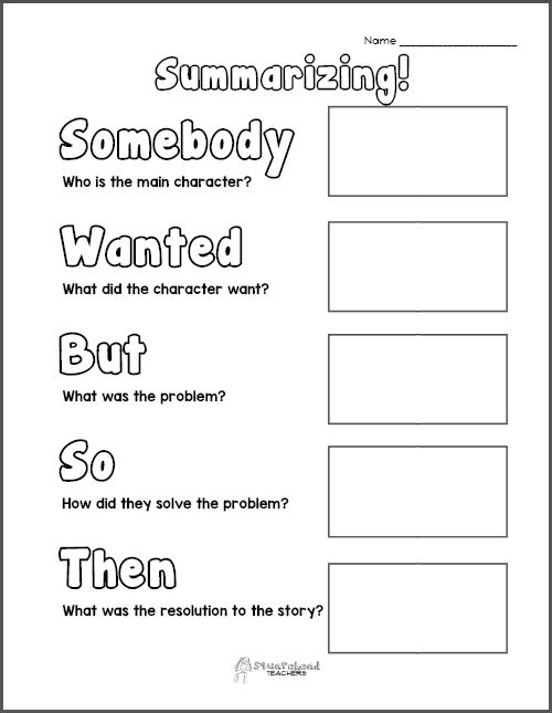 How to write a summary graphic organizer for kids